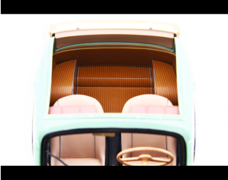 Fiat 500C Topolino 1949 Beige Laudoracing 1:18 Resinemodell (Türen, Motorhaube... nicht zu öffnen!)